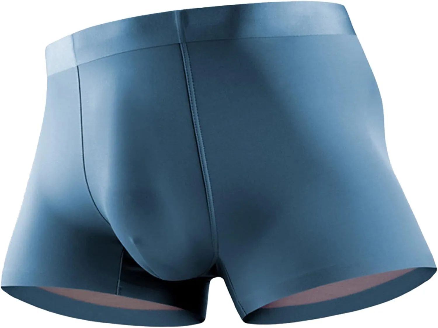 JEKE-DG Mens Ice Silk Boxer Briefs Stretch Breathable Underwear Trunks Seamless Underpants With Pouch Double