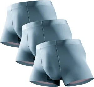 JEKE-DG Mens Ice Silk Boxer Briefs Stretch Breathable Underwear Trunks Seamless Underpants With Pouch Double