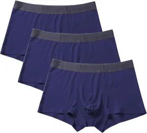 JEKE-DG Mens Ice Silk Modal Boxer Briefs Mid-Waist Stretch Boxers Underwear Breathable Seamless Underpants