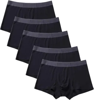 JEKE-DG Mens Ice Silk Modal Boxer Briefs Mid-Waist Stretch Boxers Underwear Breathable Seamless Underpants