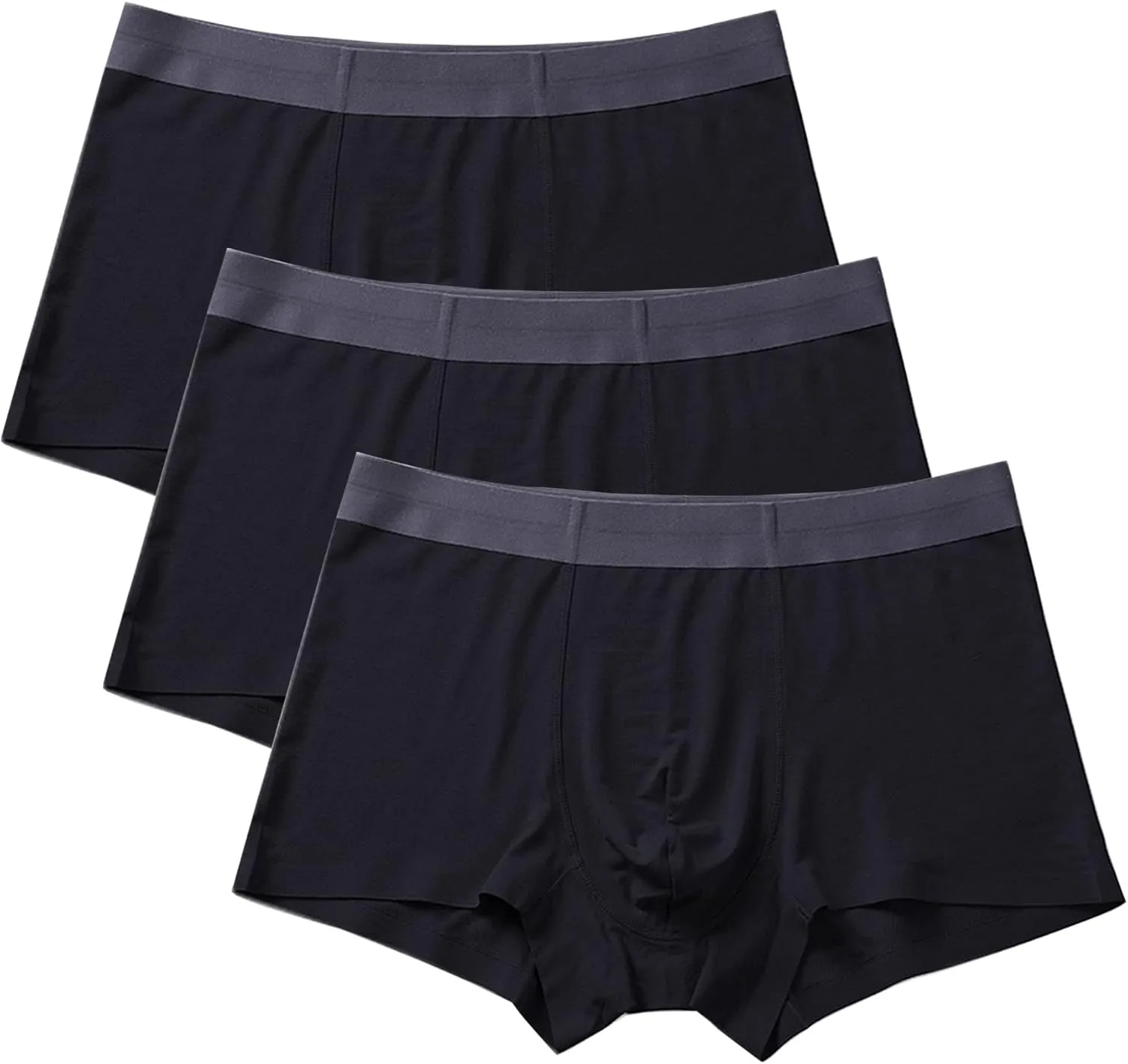 JEKE-DG Mens Ice Silk Modal Boxer Briefs Mid-Waist Stretch Boxers Underwear Breathable Seamless Underpants