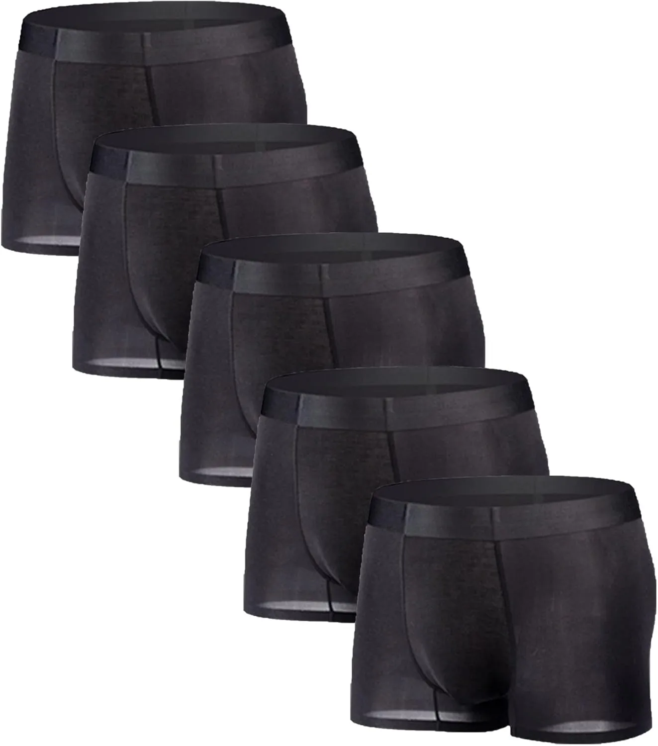 JEKE-DG Mens Ice Silk Thin Boxers Briefs Comfortable Cool Seamless Underwear U Convex Shorts Sport Trunks