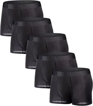 JEKE-DG Mens Ice Silk Thin Boxers Briefs Comfortable Cool Seamless Underwear U Convex Shorts Sport Trunks