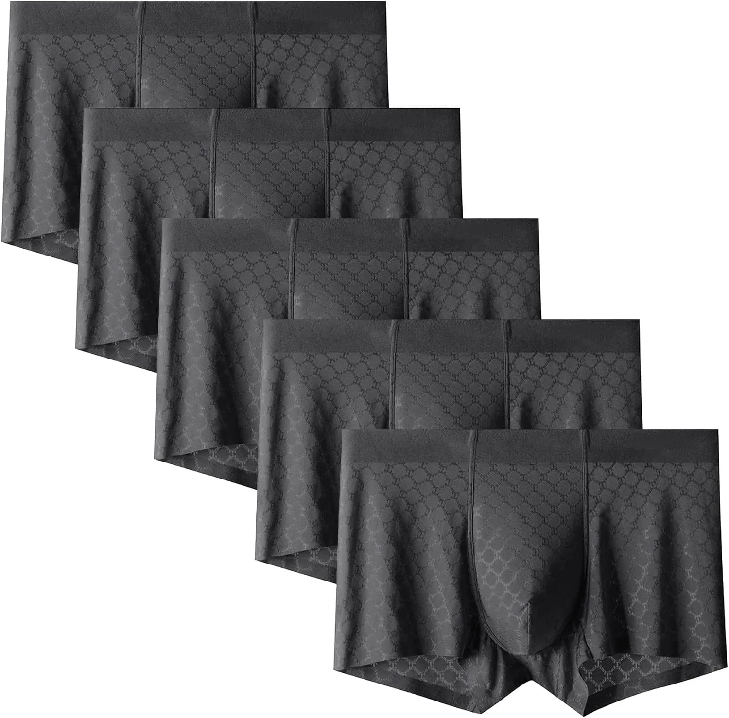 JEKE-DG Mens Ice Silk Trunk Underwear Breathable Cool Boxer Briefs Ultra-Thin Stretch Boxers With Bulge Pouch