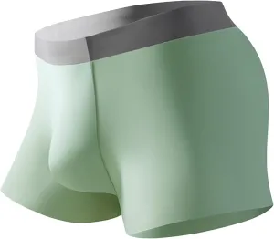 JEKE-DG Men's Soft Ice Silk Boxer Briefs Breathable Stretch Trunks Pack Sexy Seamless Underwear