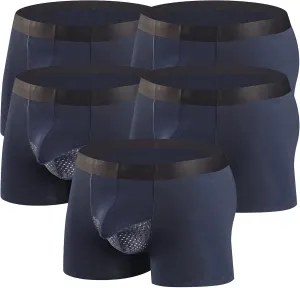 JEKE-DG Men's Stretch Ice Silk Boxer Briefs Breathable Silky Underwear Sexy Seamless Low Rise Trunks