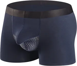 JEKE-DG Men's Stretch Ice Silk Boxer Briefs Breathable Silky Underwear Sexy Seamless Low Rise Trunks