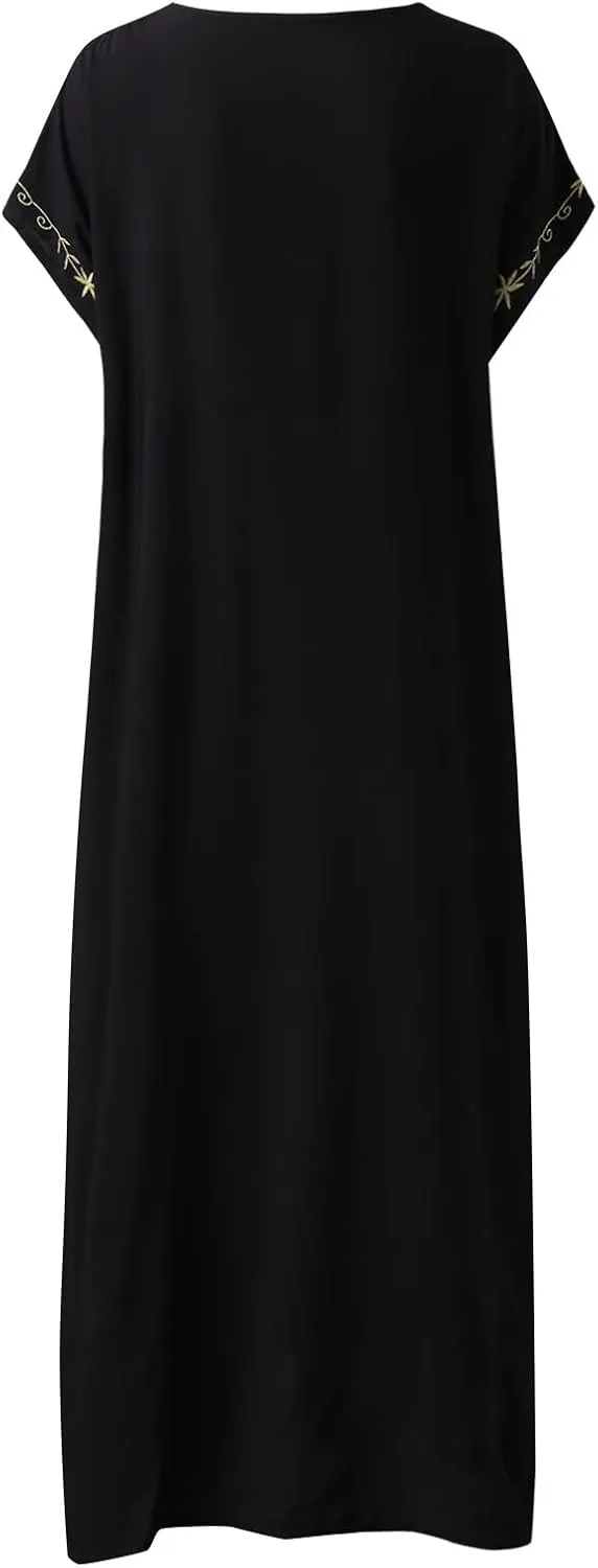 Kaftan Dresses for Women Plus Size Bathing Suit Cover up Vneck Batwing Dress Loose fit Moroccan Caftan mumu Dresses Amethyst