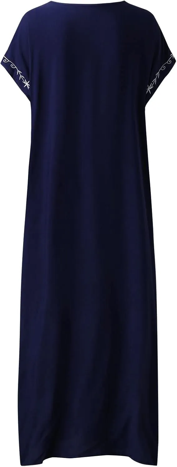 Kaftan Dresses for Women Plus Size Bathing Suit Cover up Vneck Batwing Dress Loose fit Moroccan Caftan mumu Dresses Amethyst