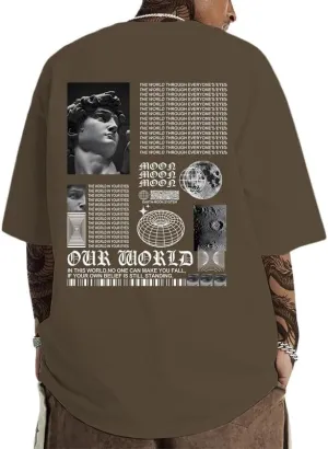 Kelxjia Men Oversized Graphic Tees Vintage Shirts Baggy Y2k Cotton T Shirts Harajuku Streetwear Summer Casual 90s Top Tshirt