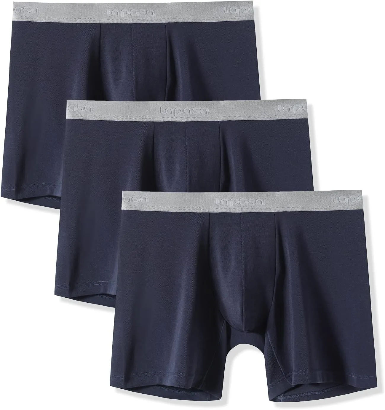 LAPASA Men's Boxer Briefs 3-Pack Cool MicroModal Stretch Underwear Trunks Comfort Soft Breathable M71