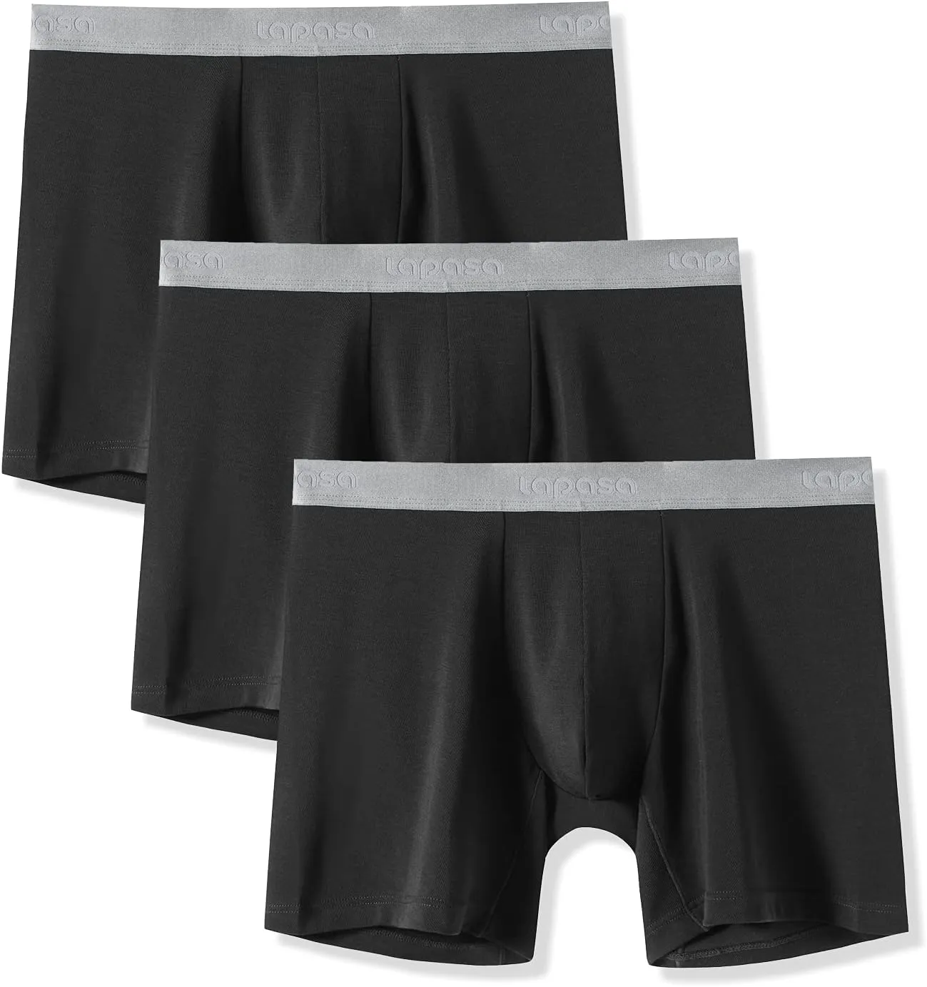 LAPASA Men's Boxer Briefs 3-Pack Cool MicroModal Stretch Underwear Trunks Comfort Soft Breathable M71