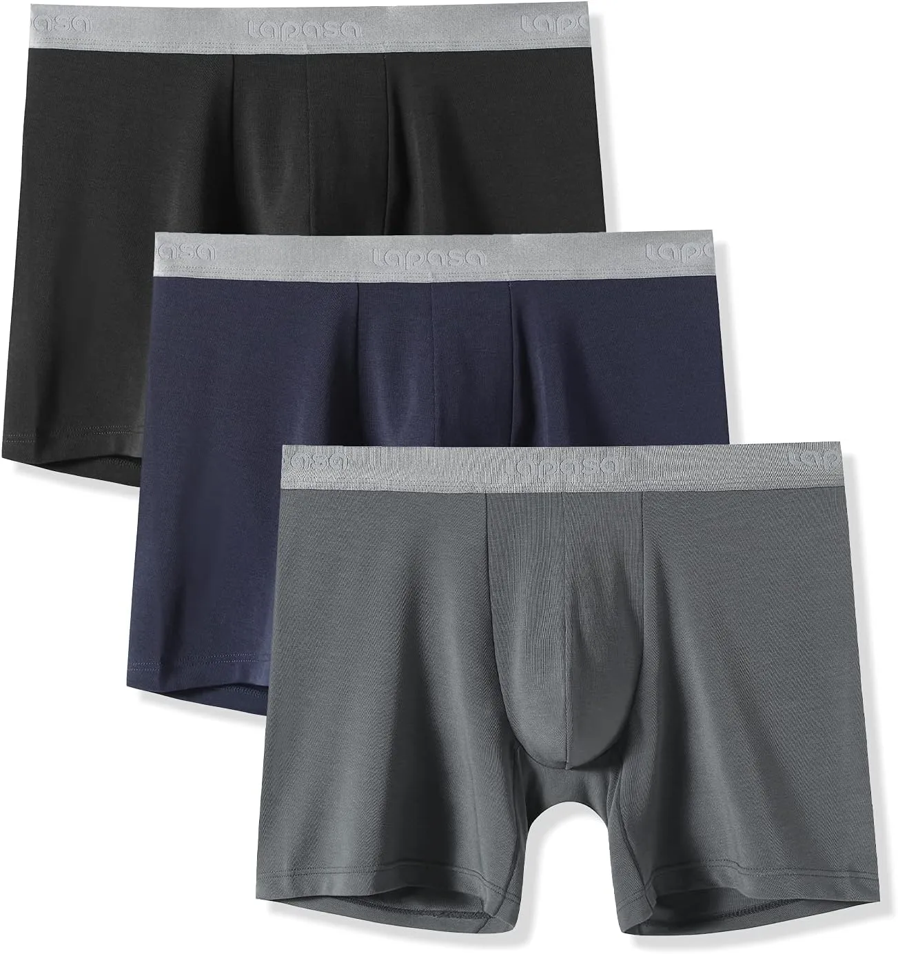 LAPASA Men's Boxer Briefs 3-Pack Cool MicroModal Stretch Underwear Trunks Comfort Soft Breathable M71