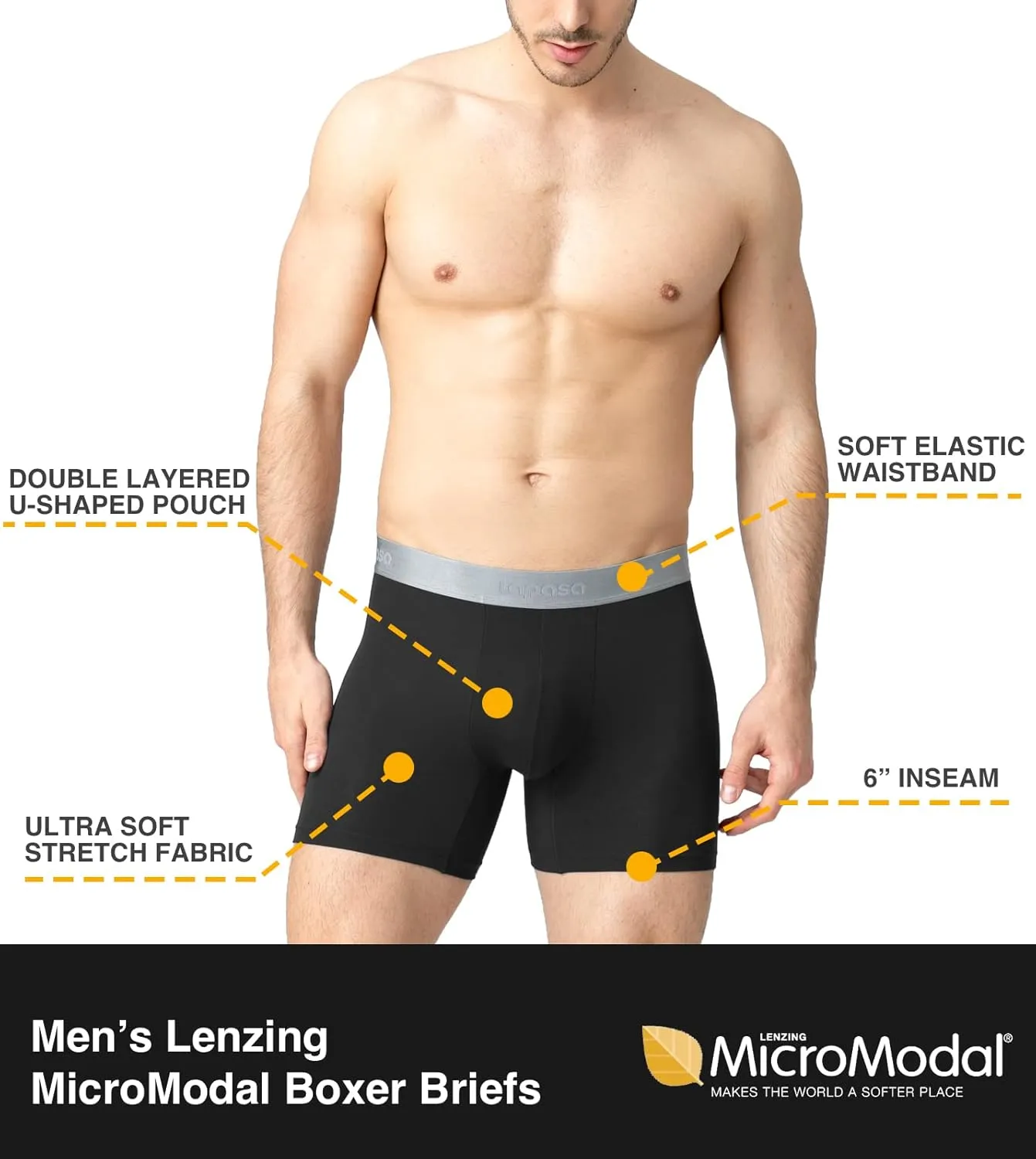 LAPASA Men's Boxer Briefs 3-Pack Cool MicroModal Stretch Underwear Trunks Comfort Soft Breathable M71