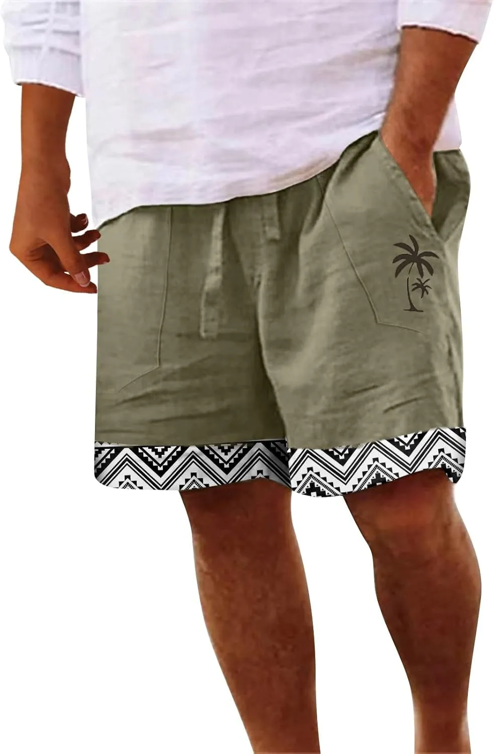 LCMTWX Mens Shorts Casual Work Shorts Fashion Slim Five Minute Pants Beach Shorts Men's Cotton Blend Shorts Athletic Shorts