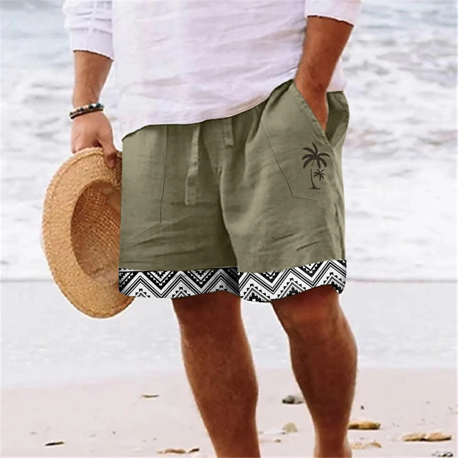 LCMTWX Mens Shorts Casual Work Shorts Fashion Slim Five Minute Pants Beach Shorts Men's Cotton Blend Shorts Athletic Shorts