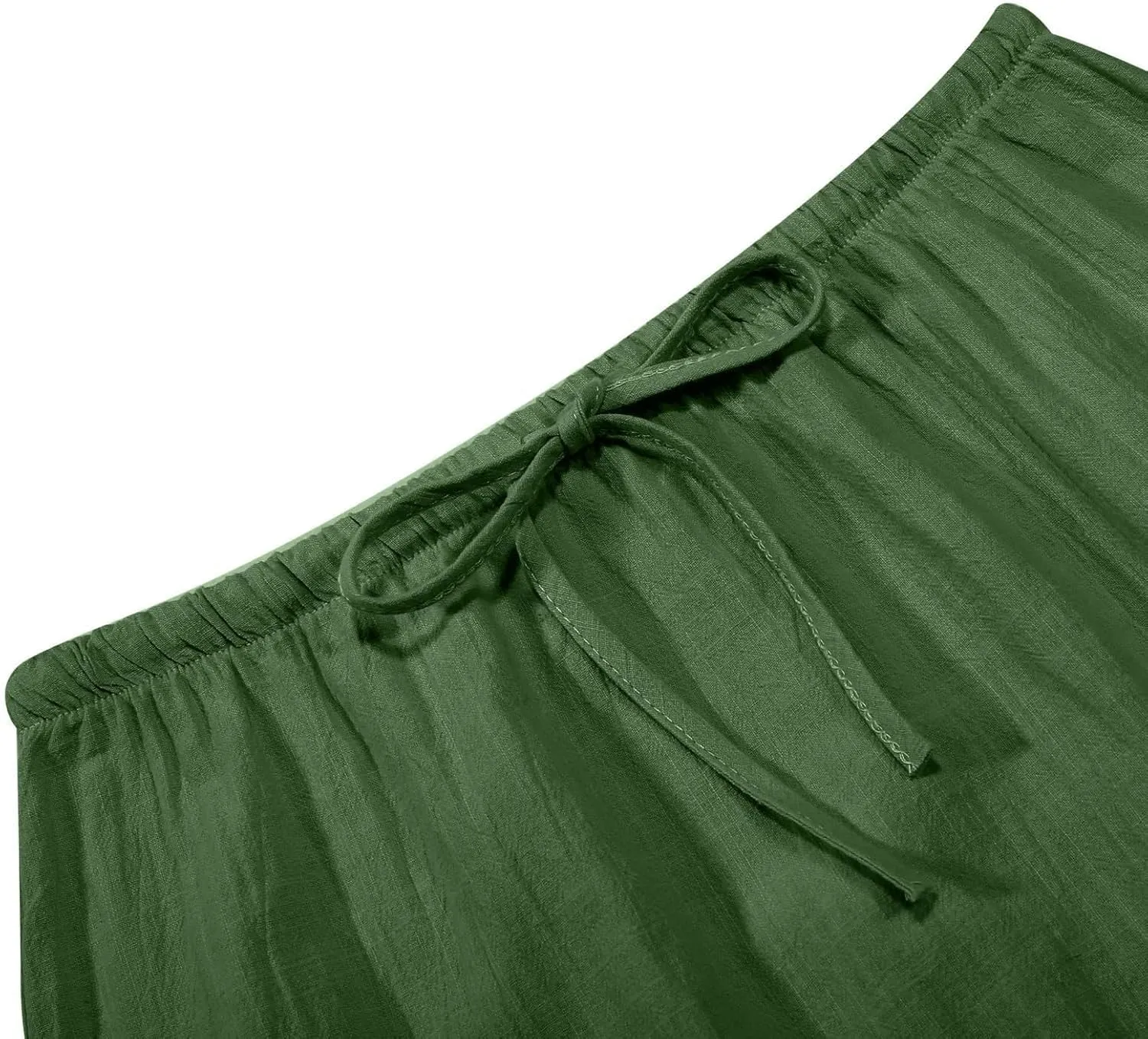 Linen Long Skirts for Women Summer Casual Flowy Skirts A Line Drawstring Waist Maxi Skirt Beach Vacation Skirt