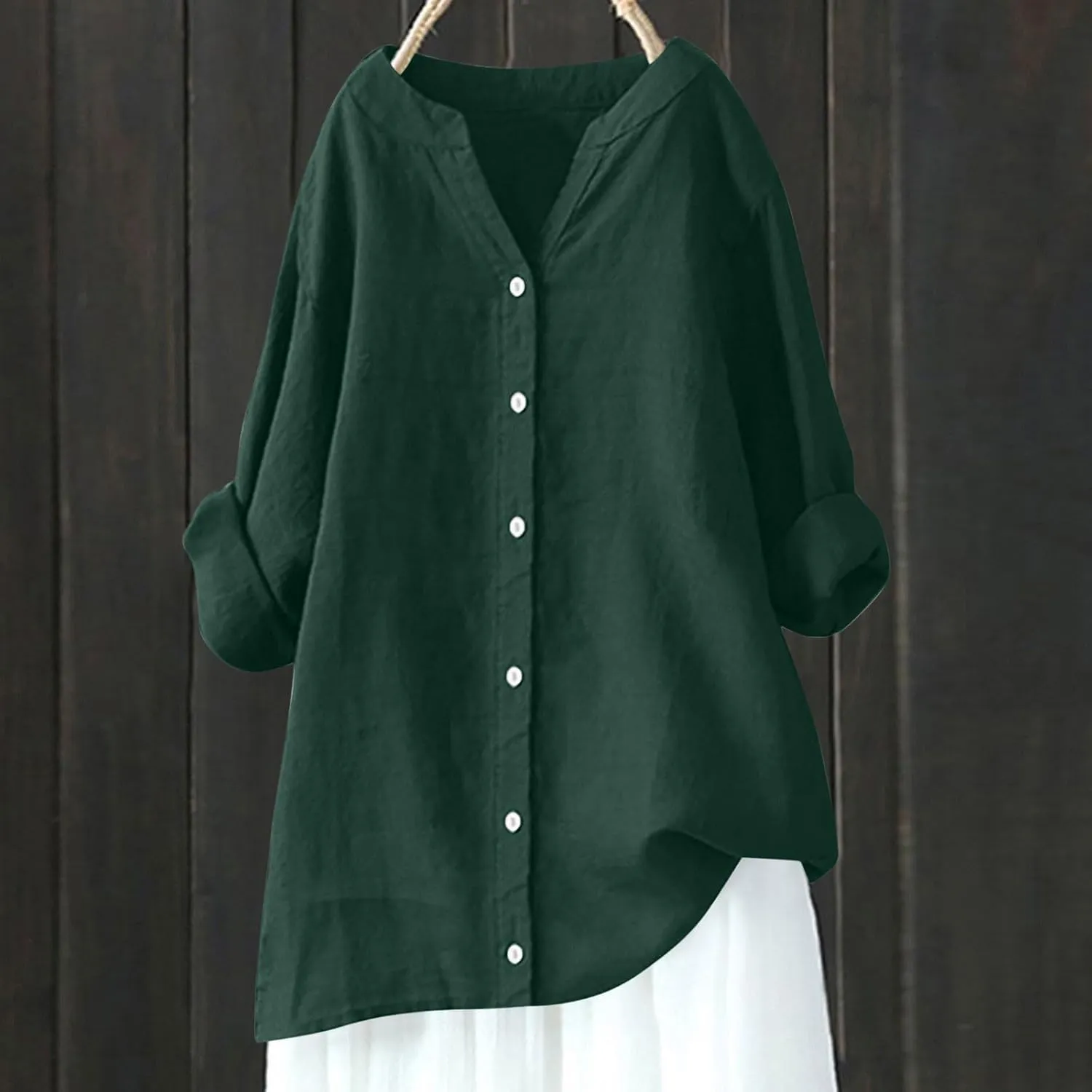 Linen Shirt for Women Breathable Tops Loose Crewneck Tops Womens Daily t Shirts 2025 Summer Shirts for Women