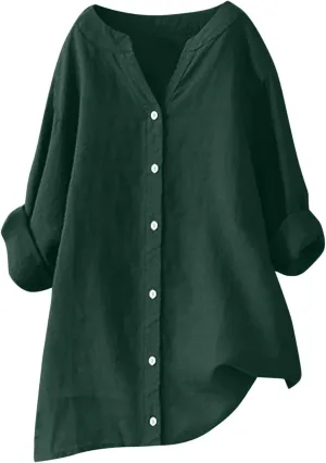Linen Shirt for Women Breathable Tops Loose Crewneck Tops Womens Daily t Shirts 2025 Summer Shirts for Women