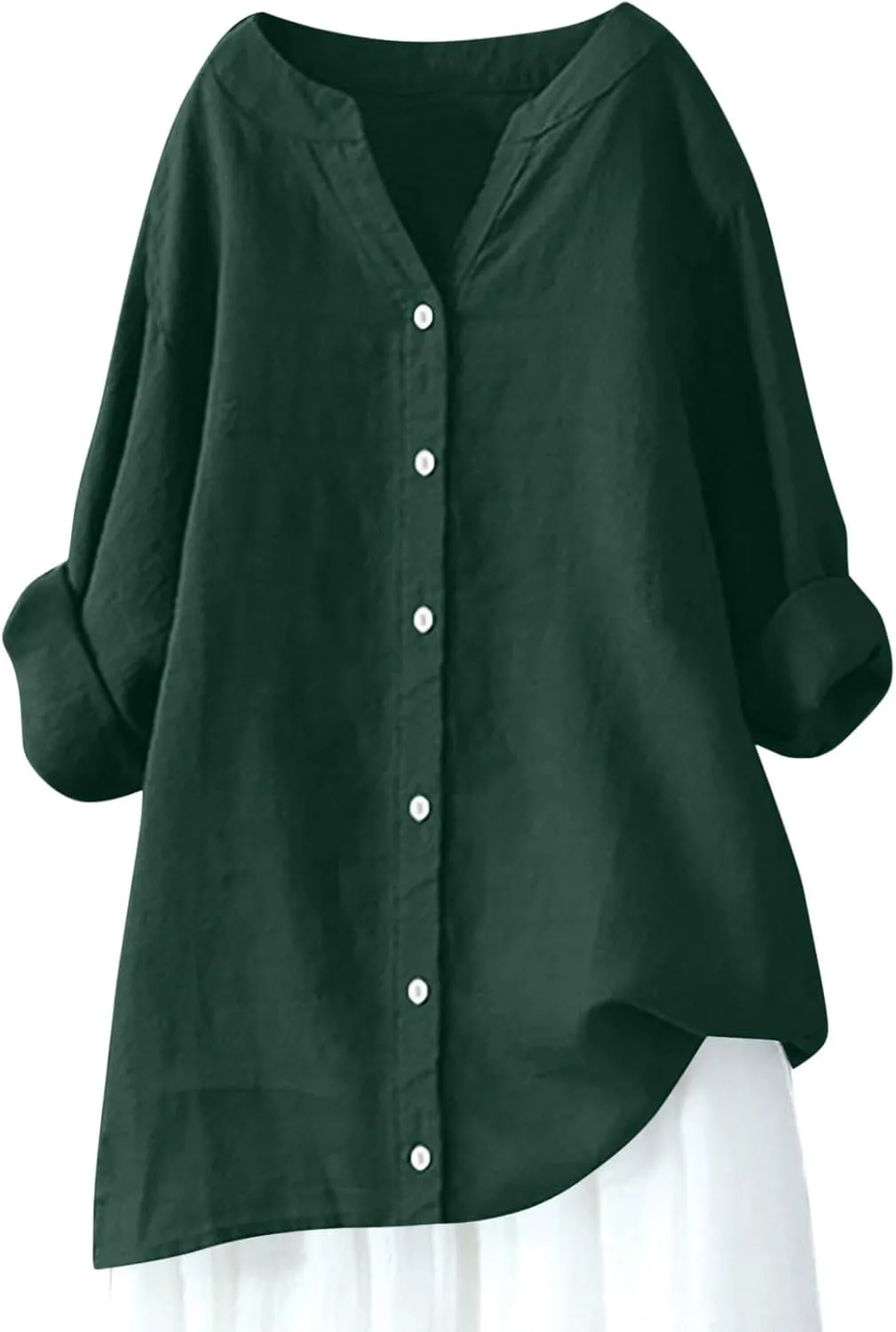 Linen Shirt for Women Breathable Tops Loose Crewneck Tops Womens Daily t Shirts 2025 Summer Shirts for Women