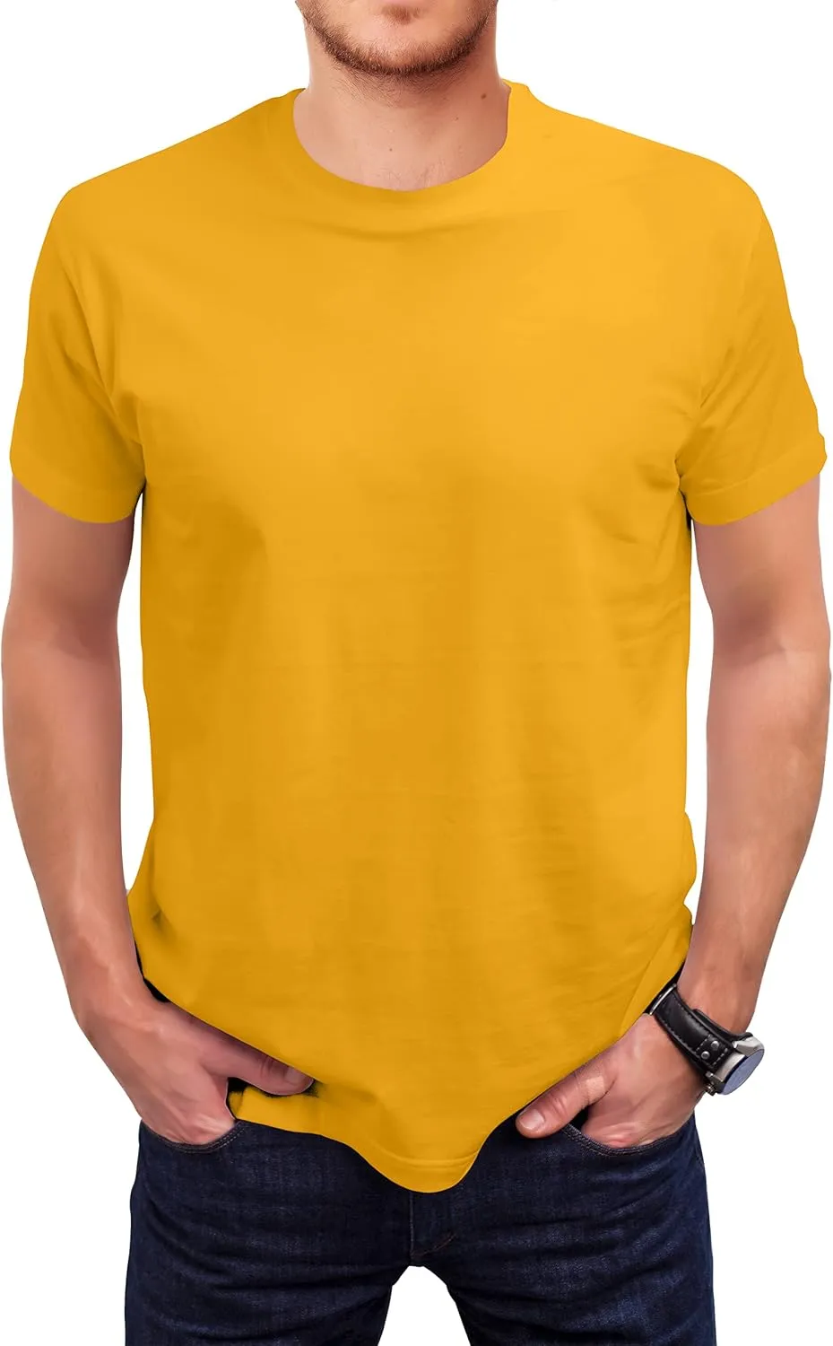 Love My Fashions Men's Round Neck Short Sleeves Plain T-Shirt