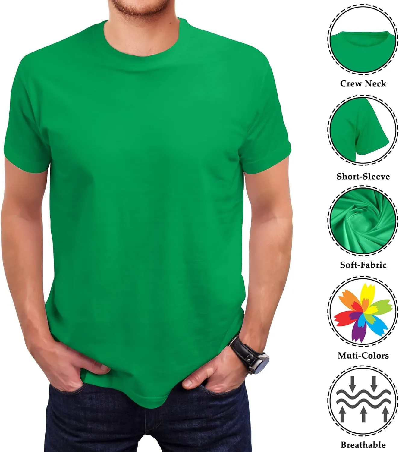 Love My Fashions Men's Round Neck Short Sleeves Plain T-Shirt