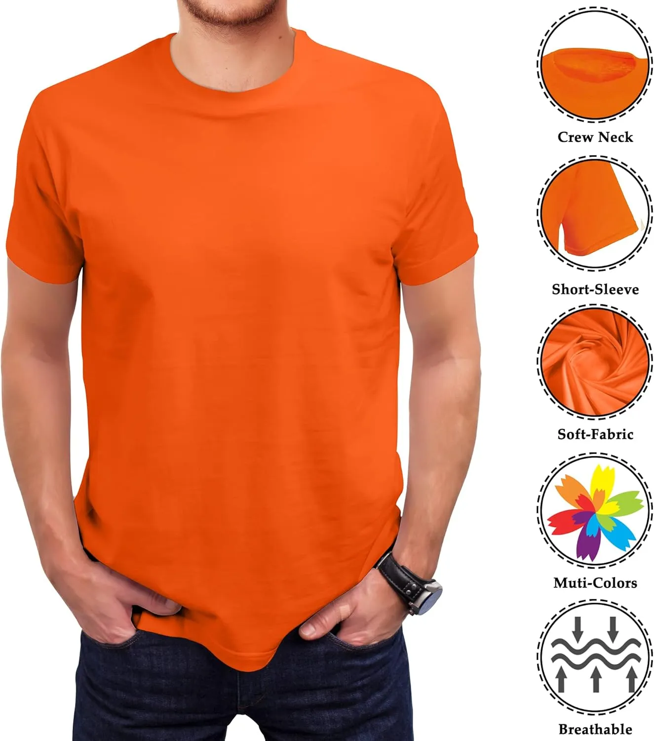 Love My Fashions Men's Round Neck Short Sleeves Plain T-Shirt