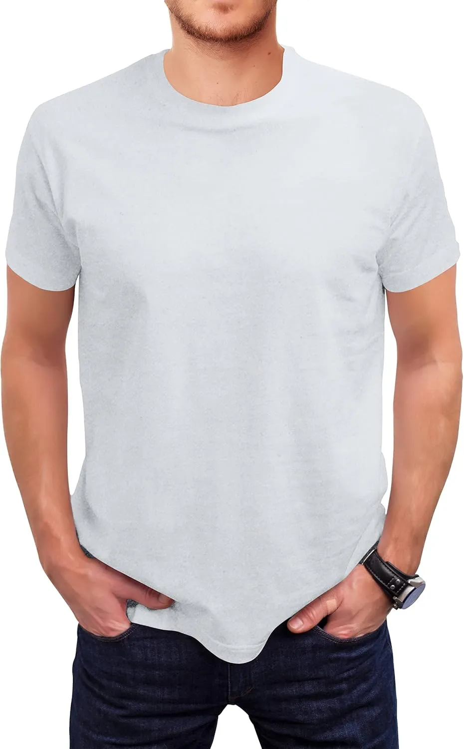 Love My Fashions Men's Round Neck Short Sleeves Plain T-Shirt
