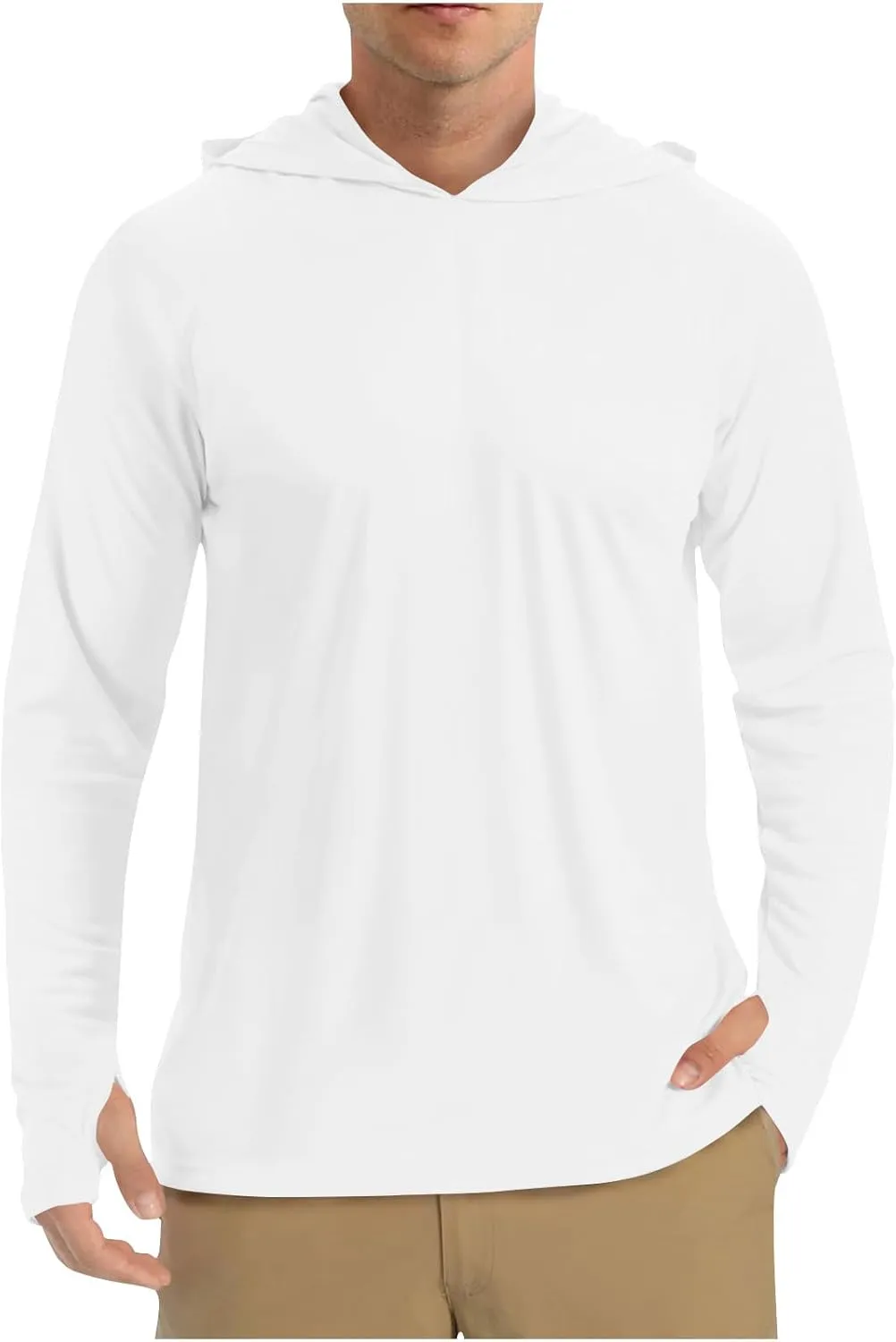 Men UPF 50  Sun Protection Hoodie Shirt Summer Long Sleeve UV SPF Quick Dry Hood T-Shirt Rash Guard Fishing Outdoor