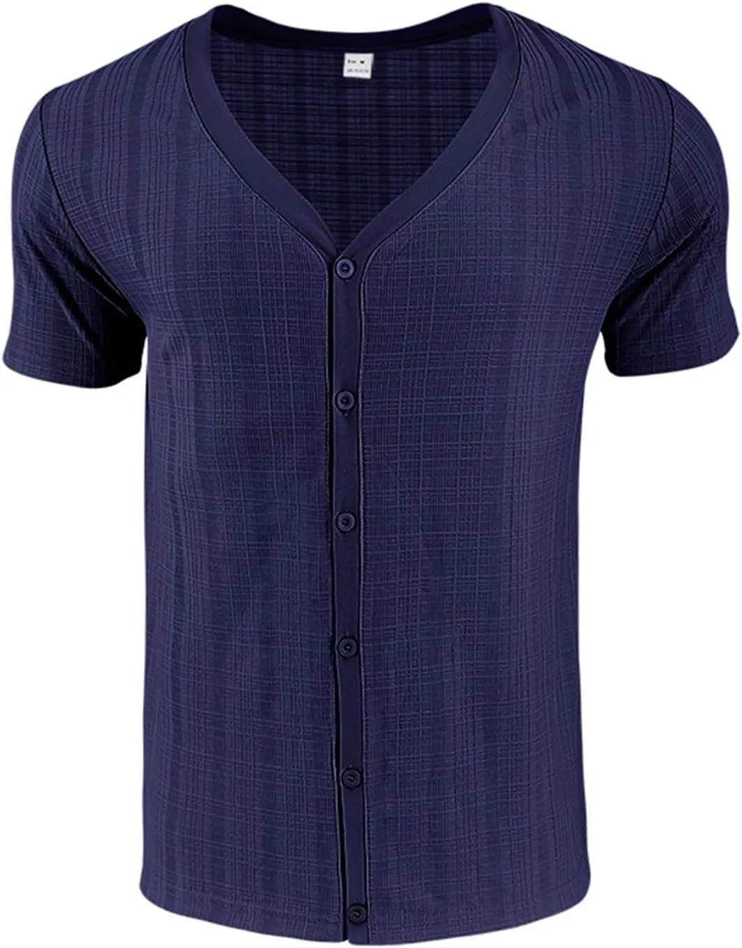 Men Viscose Pajama Top Button Up for Sleep, or Casual V Neck Short Sleeve, Breathable Summer Cardigan Style