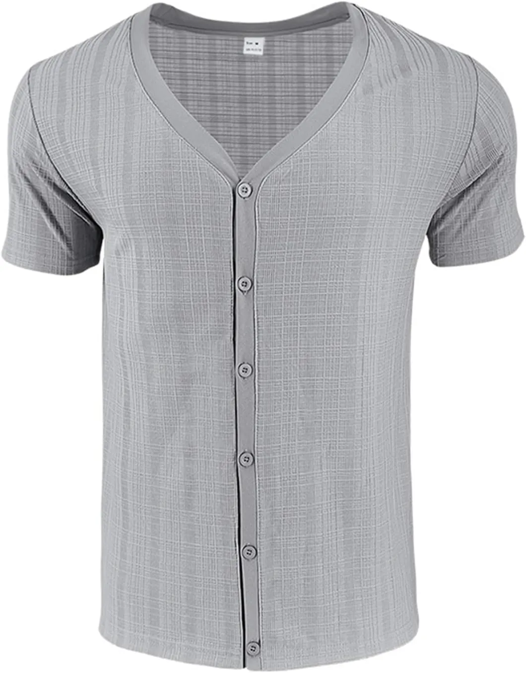 Men Viscose Pajama Top Button Up for Sleep, or Casual V Neck Short Sleeve, Breathable Summer Cardigan Style