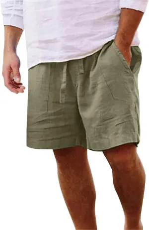 Men's Board Shorts Casual Summer Baggy Bermuda Linen Shorts Comfy Drawstring Resort Dress Surf Beach Vacation Clothes
