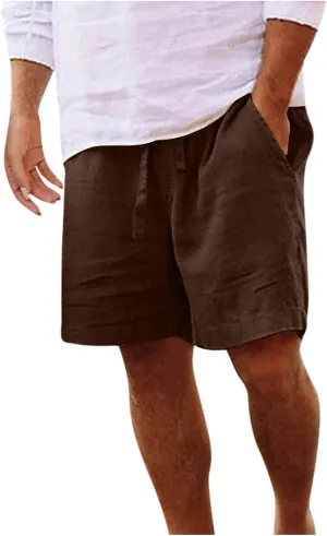 Men's Board Shorts Casual Summer Baggy Bermuda Linen Shorts Comfy Drawstring Resort Dress Surf Beach Vacation Clothes