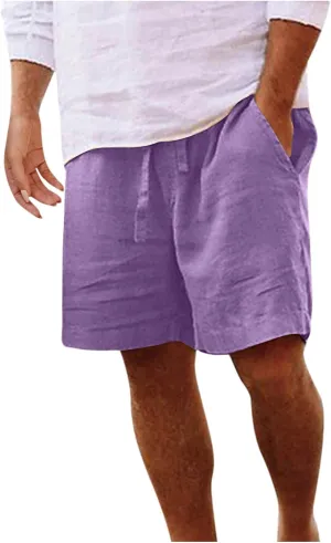 Men's Board Shorts Casual Summer Baggy Bermuda Linen Shorts Comfy Drawstring Resort Dress Surf Beach Vacation Clothes