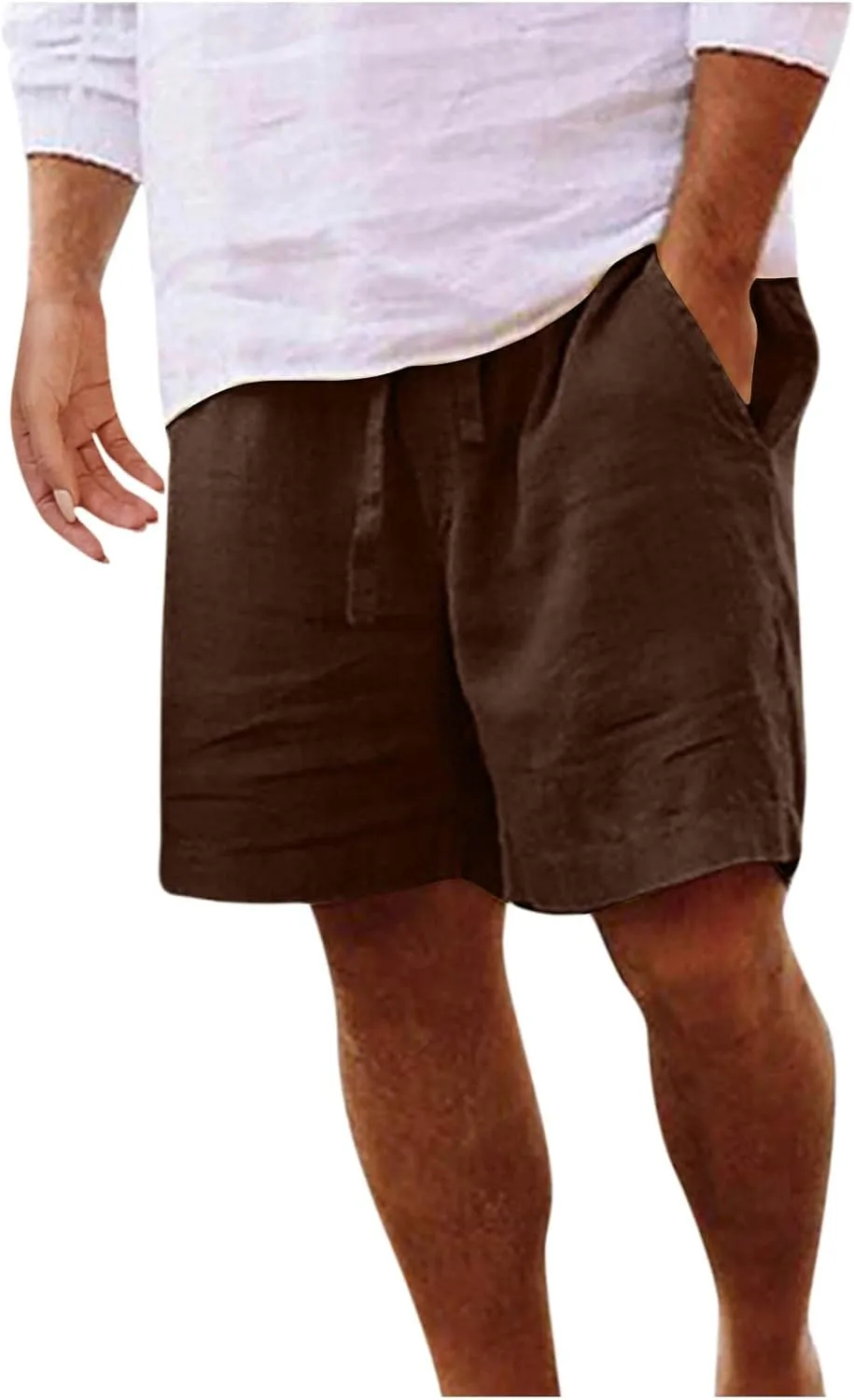 Men's Board Shorts Casual Summer Baggy Bermuda Linen Shorts Comfy Drawstring Resort Dress Surf Beach Vacation Clothes