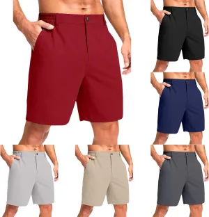 Men's Golf Shorts Casual Lightweight Stretch Quick Dry Comfy Shorts Regular Fit Button Zipper Flat Front Short Pants