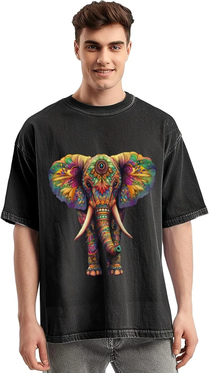 Mens Graphic Cotton T-Shirts Tees Men's Crew Unisex Wash T-Shirts for Men or Women