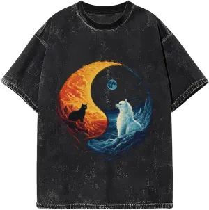 Mens Graphic Cotton T-Shirts Tees Men's Crew Unisex Wash T-Shirts for Men or Women
