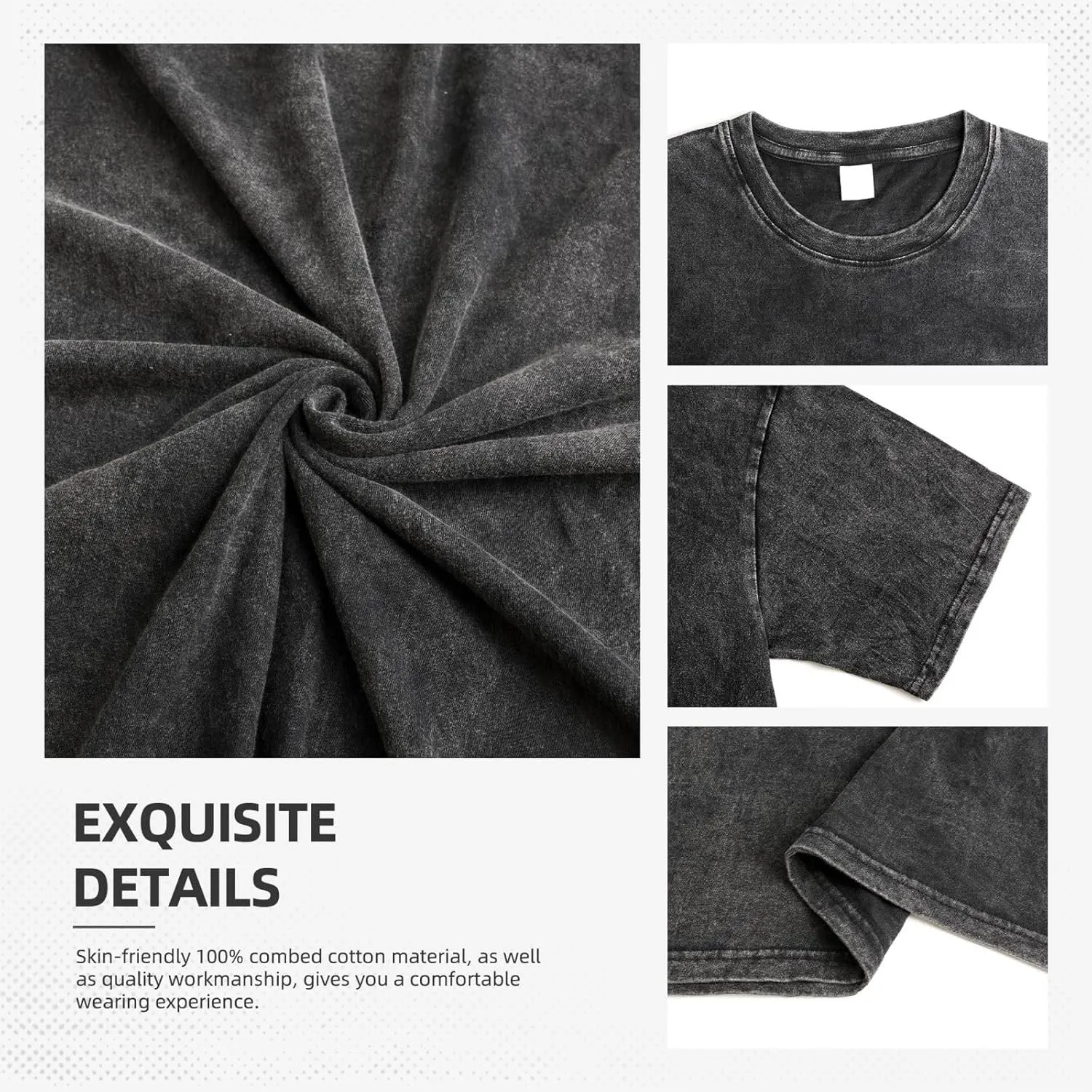 Mens Graphic Cotton T-Shirts Tees Men's Crew Unisex Wash T-Shirts for Men or Women