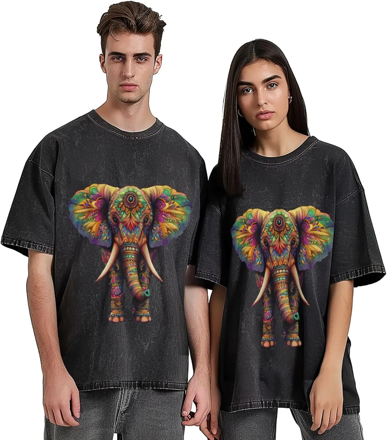 Mens Graphic Cotton T-Shirts Tees Men's Crew Unisex Wash T-Shirts for Men or Women