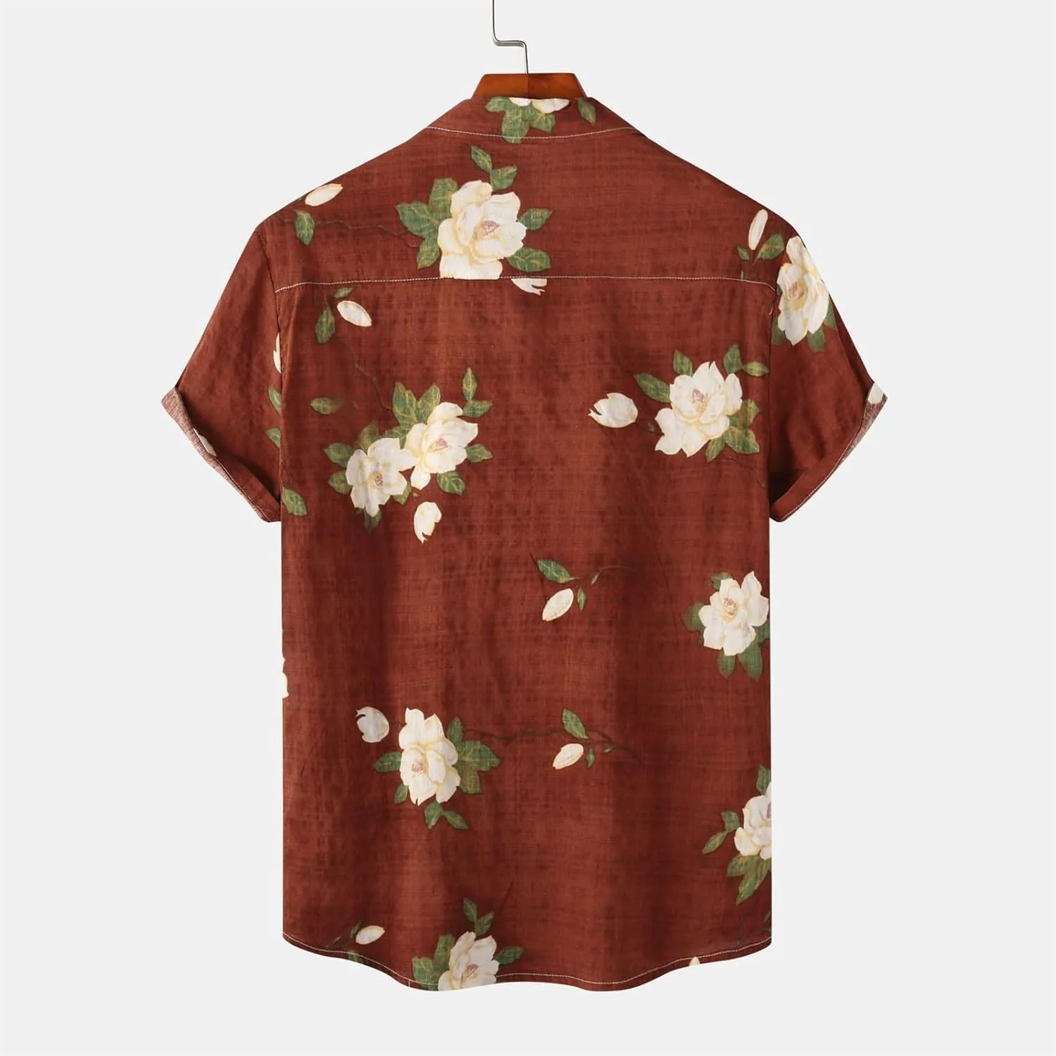 Mens Hawaiian Shirts Short Sleeve Flower Graphic Tees Lightweight Button Down Cardigan Tropical Holiday Shirt Trendy