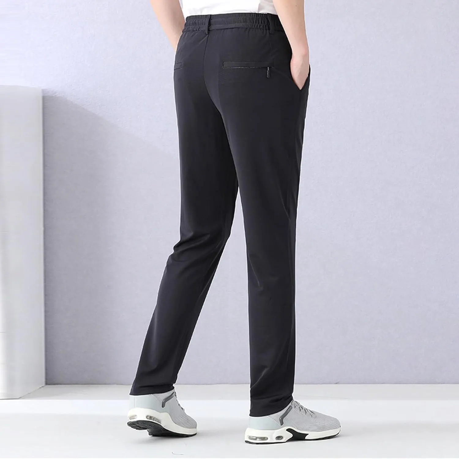 Men's Ice Silk Bottom Sweatpants Baggy Pants Athletic Cozy with Pockets Trousers Joggers High Waisted Size 13 Men Pants