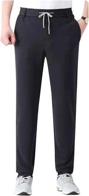 Men's Ice Silk Bottom Sweatpants Baggy Pants Athletic Cozy with Pockets Trousers Joggers High Waisted Size 13 Men Pants