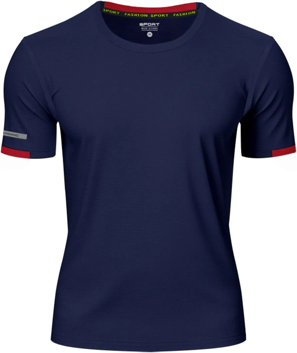 Men's Ice Silk T-Shirt Summer Mesh Short Sleeve Round Neck Solid Color Heavyweight T-Shirt