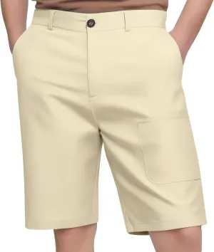 Mens Linen Shorts Elastic Waist Shorts Casual Summer Lightweight Cotton Linen Pants with Pockets