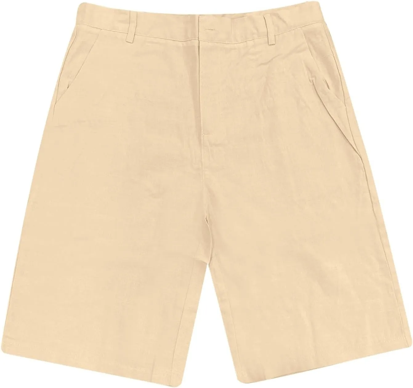 Mens Linen Shorts Elastic Waist Shorts Casual Summer Lightweight Cotton Linen Pants with Pockets