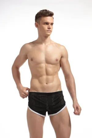 Mens Mesh Booty Short Lounge Running Sexy Casual Home Sleep Beach 3 Inch