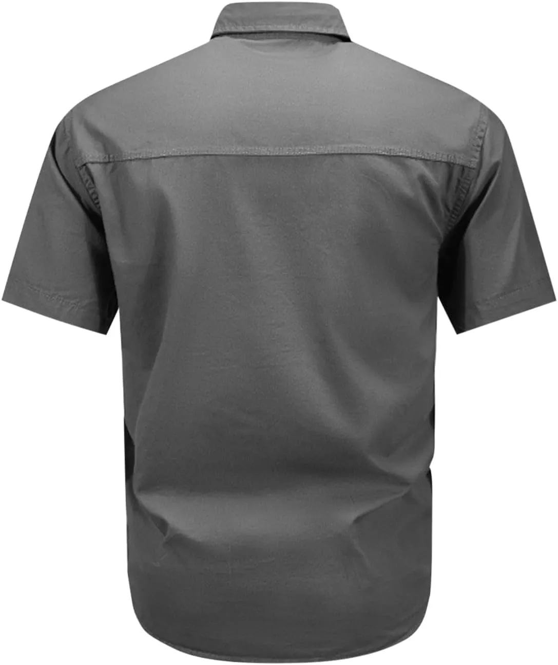 Mens Military Tactical Uniform Shirts Ripstop Lightweight Breathable Loose Fit Work Shirt Button Hiking Fishing Shirt