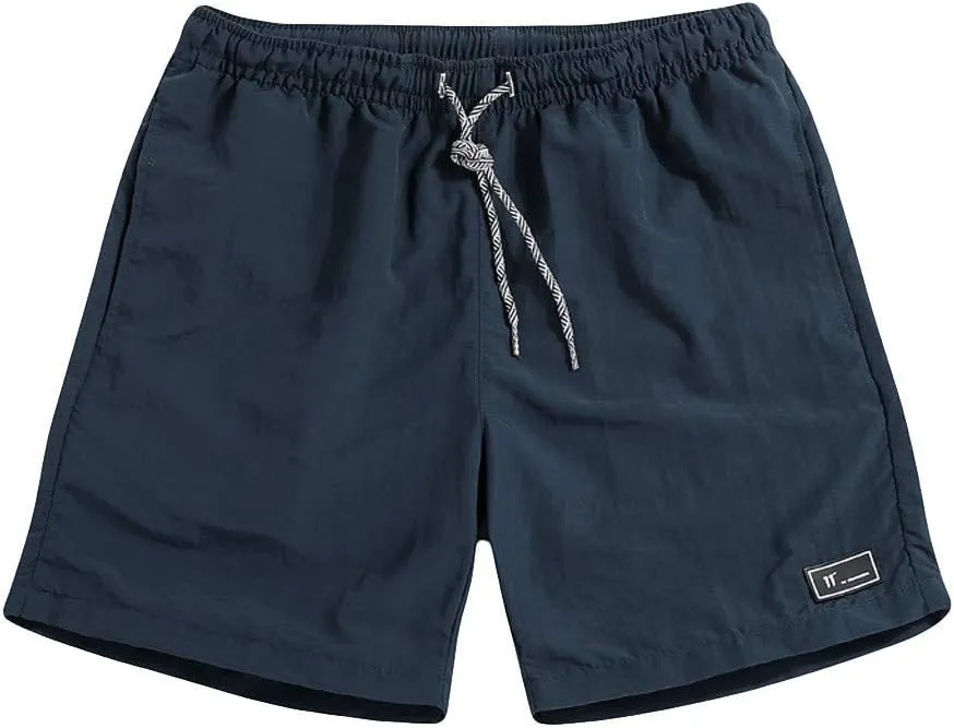 Mens Quick Dry Activewear Workout Shorts Summer Beach Fashion Casual Solid Shorts Elastic Waist Drawstring Pants