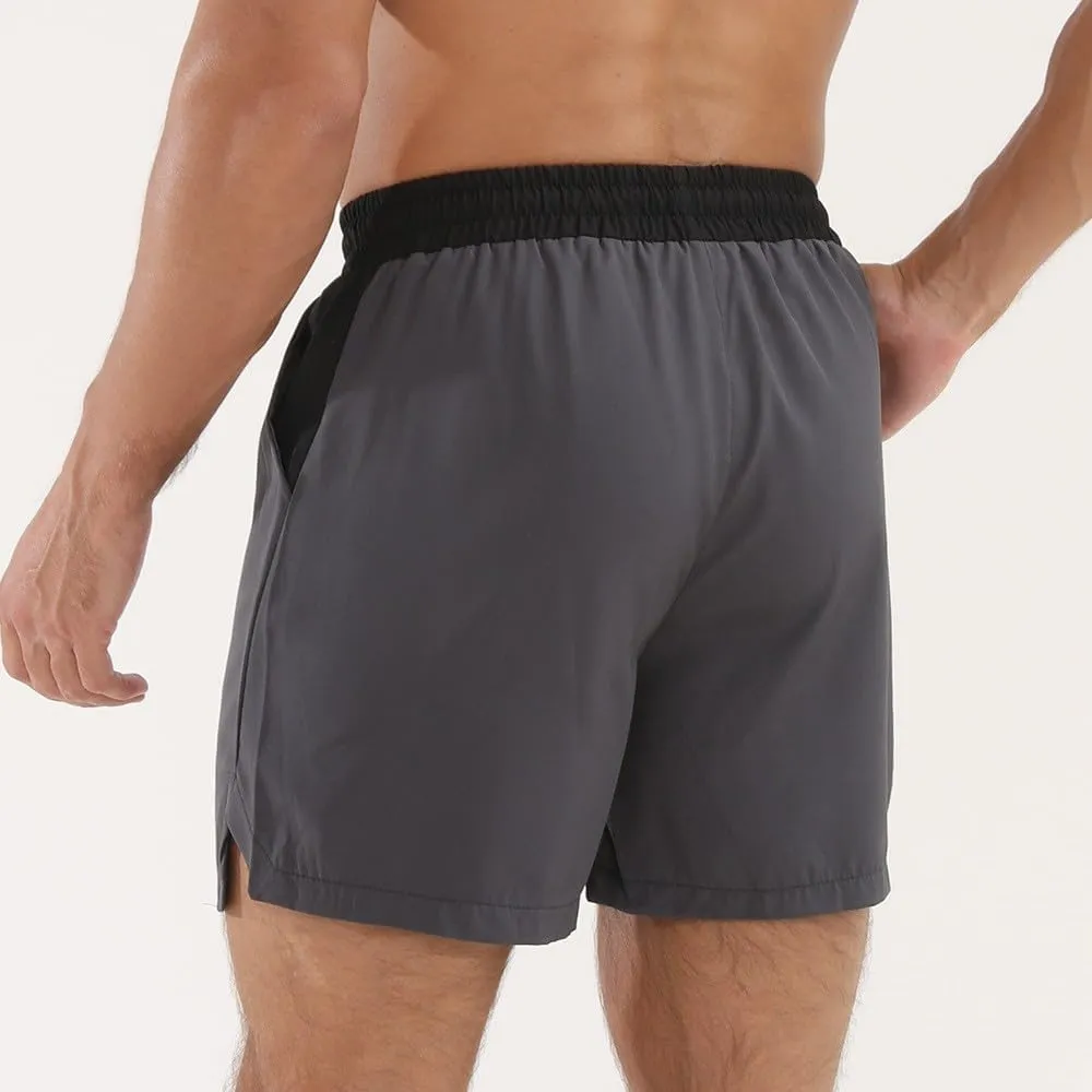 Men's Quick Dry Mesh Shorts with Pockets Running Gym Breathable Lightweight Shorts Elastic Waist Shorts Beach Trunks